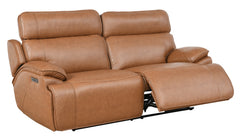 Heber Saddle Fabric Dual Power 2-Seater Reclining Sofa - Ornate Home