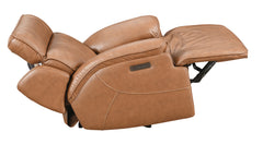 Heber Saddle Fabric Dual Power Reclining Chair - Ornate Home