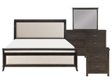 Hebron Dark Cherry/Beige 4-piece Queen Bedroom Set - Ornate Home