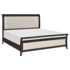 Hebron Dark Cherry/Beige 4-piece Queen Bedroom Set - Ornate Home