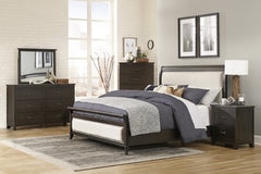 Hebron Dark Cherry Queen Bed - Ornate Home