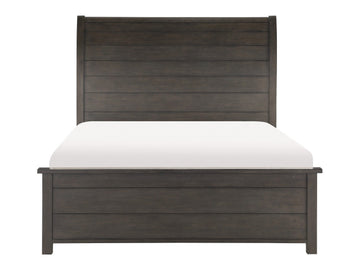 Hebron Dark Cherry Queen Sleigh Bed - Ornate Home