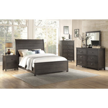 Hebron Dark Cherry Queen Sleigh Bed - Ornate Home