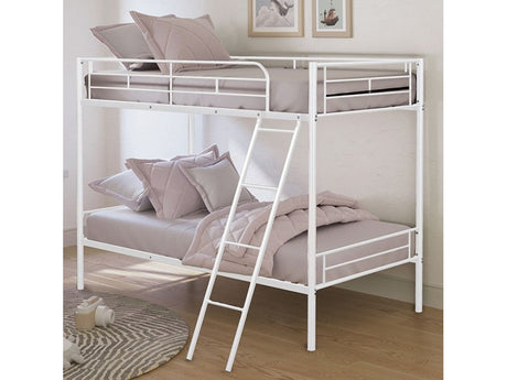 Hector White Twin/Twin Bunk Bed - Ornate Home