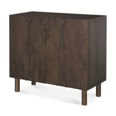 Heera Dark Brown Diamond Motif with Shelf Accent Cabinet - Ornate Home