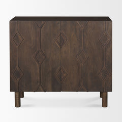 Heera Dark Brown Diamond Motif with Shelf Accent Cabinet - Ornate Home