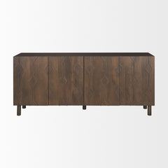 Heera Dark Brown Diamond Motif with Shelf Sideboard - Ornate Home
