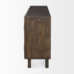 Heera Dark Brown Diamond Motif with Shelf Sideboard - Ornate Home