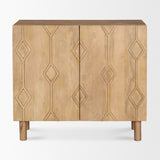 Heera Light Brown Diamond Motif with Shelf Accent Cabinet - Ornate Home