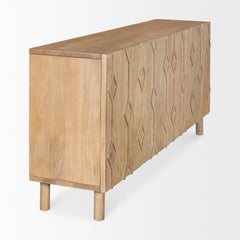 Heera Light Brown Diamond with Shelf Motif Sideboard