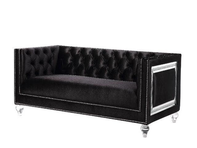 Heibero Black Loveseat W/2 Pillows - Ornate Home
