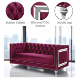 Heibero Red Loveseat W/2 Pillows - Ornate Home