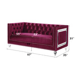 Heibero Red Loveseat W/2 Pillows - Ornate Home