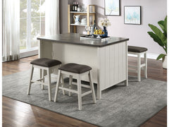 Heidelberg Off-White/Dark Gray 4 Pc. Counter Height Table Set w/ Bench - Ornate Home