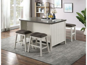 Heidelberg Off-White/Dark Gray 4 Pc. Counter Height Table Set w/ Bench - Ornate Home