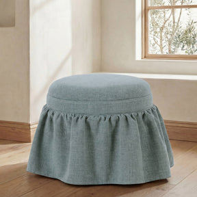 Heidi Light Blue Storage Ottoman - Ornate Home