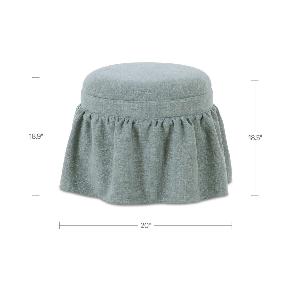Heidi Light Blue Storage Ottoman - Ornate Home