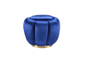 Heiress Sapphire Blue Velvet Ottoman - Ornate Home