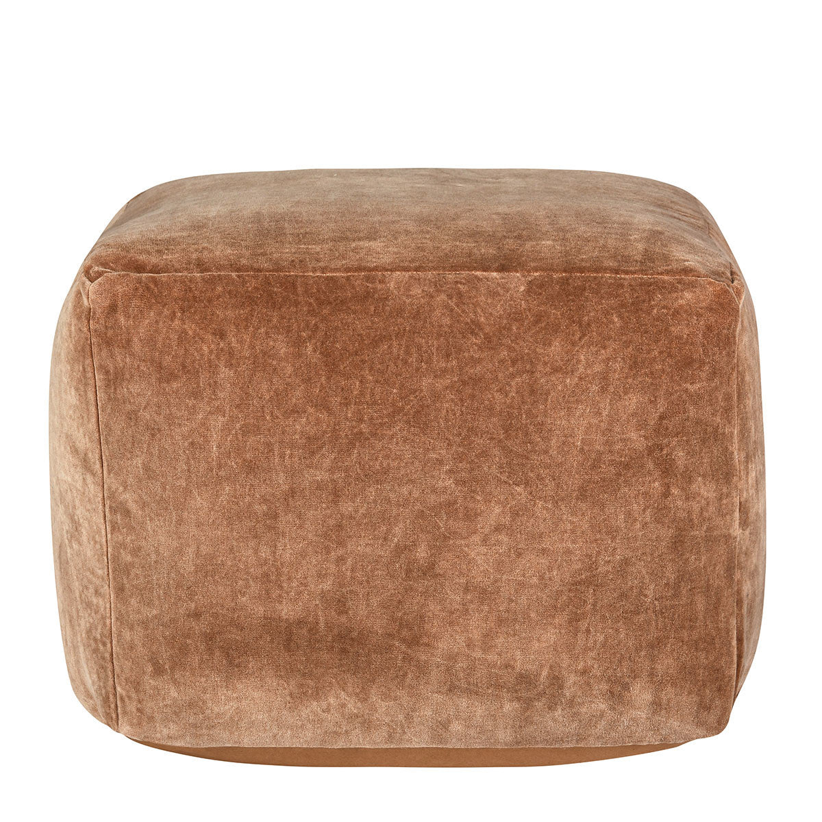 Heirloom Brown Velvet Pouf - Ornate Home