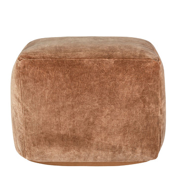 Heirloom Brown Velvet Pouf - Ornate Home