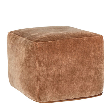 Heirloom Brown Velvet Pouf - Ornate Home