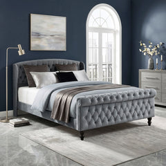 Heirloom Gray Queen Platform Bed - Ornate Home