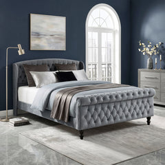 Heirloom Gray Queen Platform Bed - Ornate Home