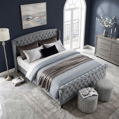 Heirloom Gray Queen Platform Bed - Ornate Home