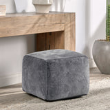 Heirloom Gray Velvet Pouf - Ornate Home