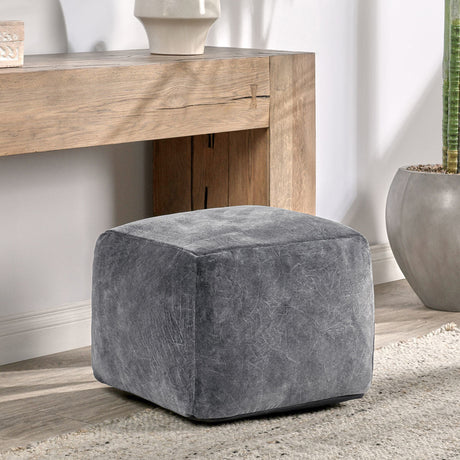Heirloom Gray Velvet Pouf - Ornate Home