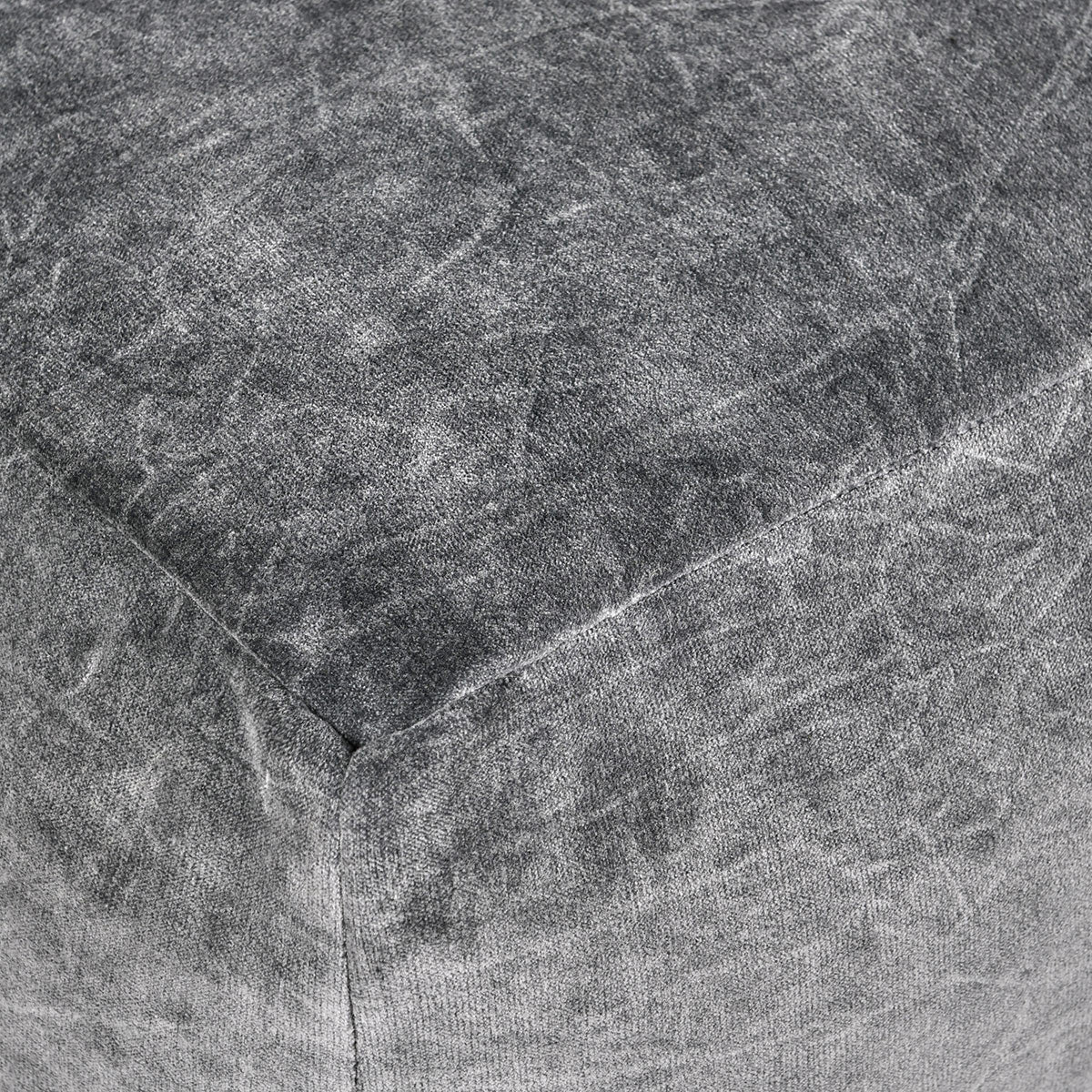 Heirloom Gray Velvet Pouf - Ornate Home