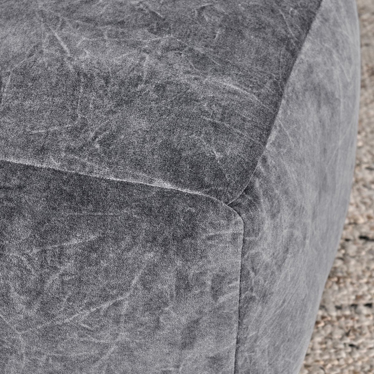 Heirloom Gray Velvet Pouf - Ornate Home