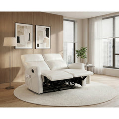 Heisley White Double Reclining Loveseat - Ornate Home