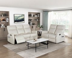 Heisley White Double Reclining Loveseat - Ornate Home
