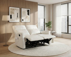 Heisley White Double Reclining Loveseat - Ornate Home