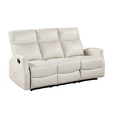 Heisley White Double Reclining Sofa - Ornate Home