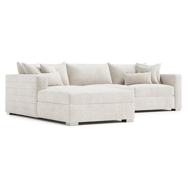 Helena Beige Sectional Metal Foot - Ornate Home