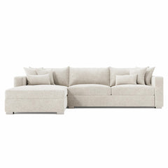 Helena Beige Sectional Metal Foot - Ornate Home