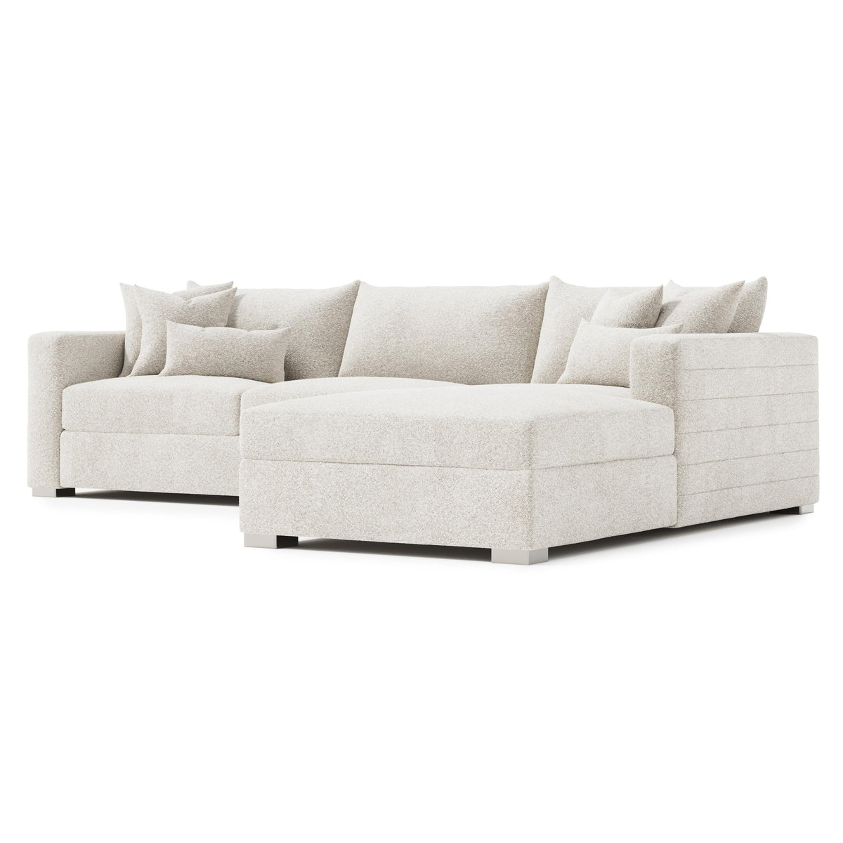 Helena Beige Sectional Metal Foot - Ornate Home