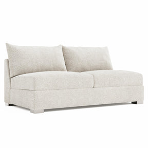 Helena Gold Armless Loveseat Without Pillows Metal Foot - Ornate Home
