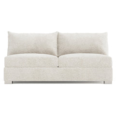 Helena Gold Armless Loveseat Without Pillows Metal Foot - Ornate Home