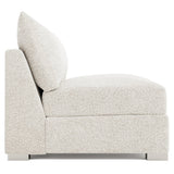 Helena Gold Armless Loveseat Without Pillows Metal Foot - Ornate Home