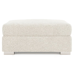 Helena Ivory Ottoman Metal Foot - Ornate Home