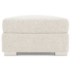 Helena Ivory Ottoman Metal Foot - Ornate Home
