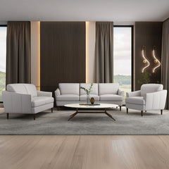 Helena Pearl Gray Genuine Leather Sofa - Ornate Home
