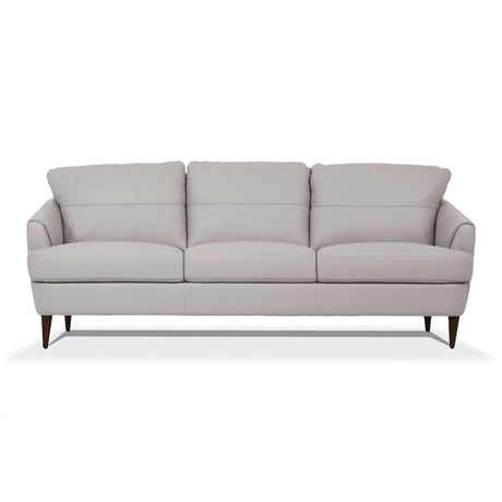 Helena Pearl Gray Genuine Leather Sofa - Ornate Home