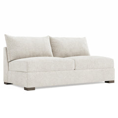 Helena Portobello Armless Loveseat Without Pillows Wood Foot - Ornate Home