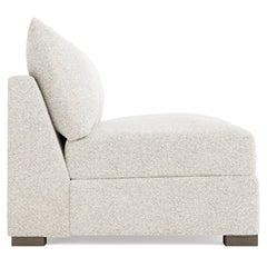 Helena Portobello Armless Loveseat Without Pillows Wood Foot - Ornate Home