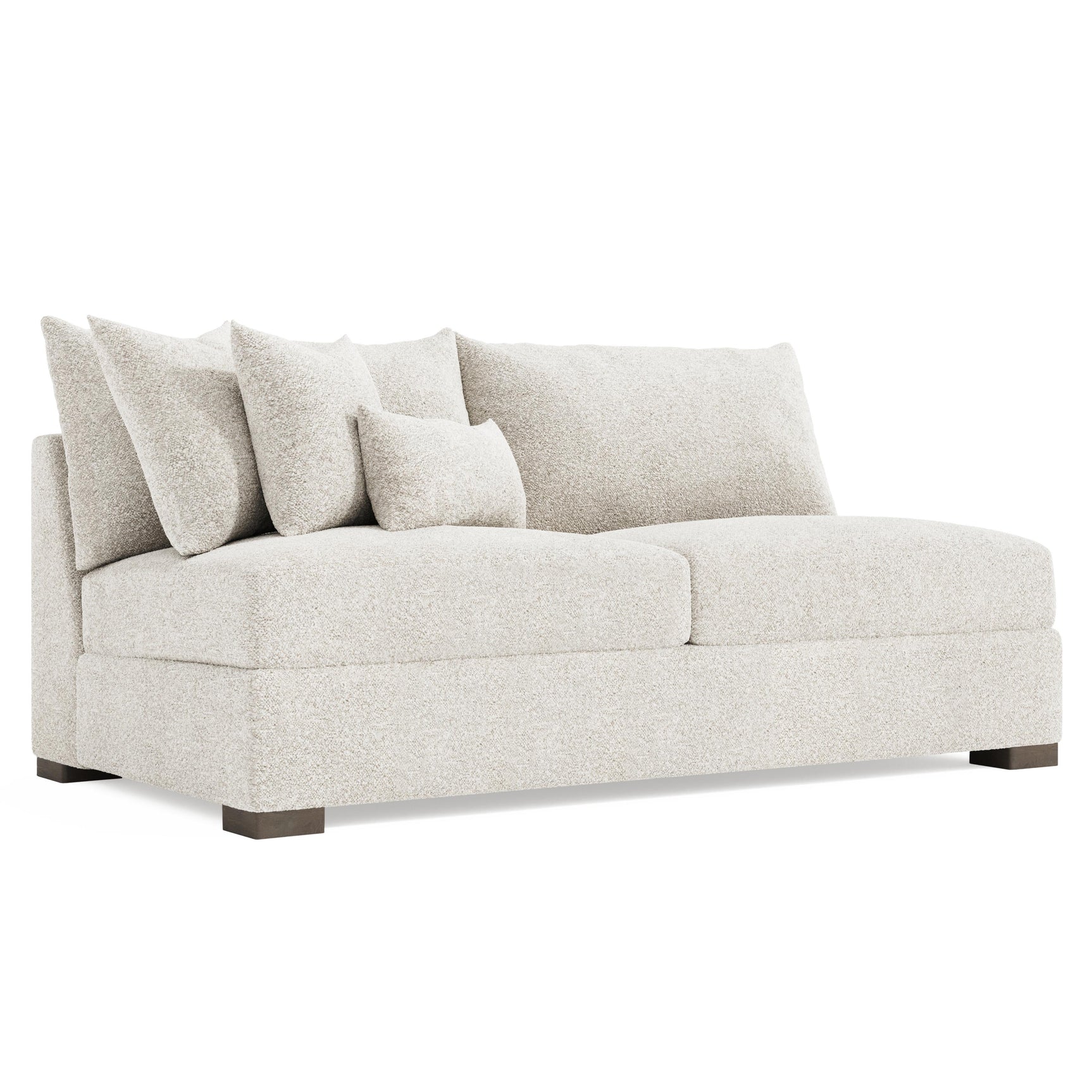 Helena Portobello Armless Loveseat Wood Foot - Ornate Home