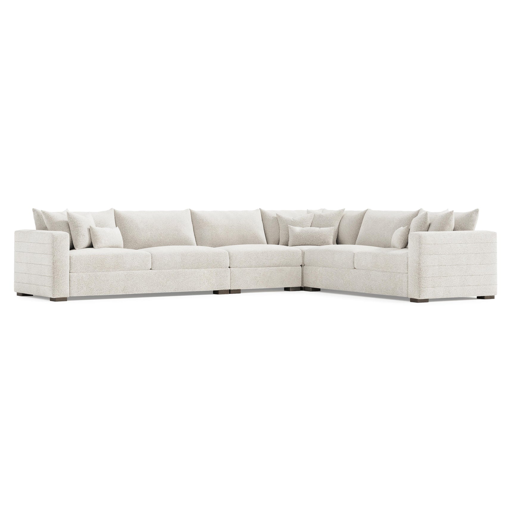 Helena Portobello Sectional Wood Foot - Ornate Home
